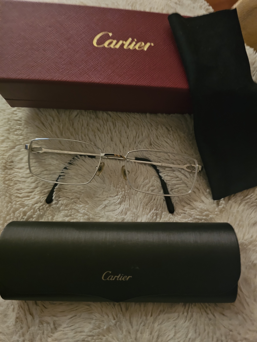 Cartier Platinum Vintage Glasses in Silver